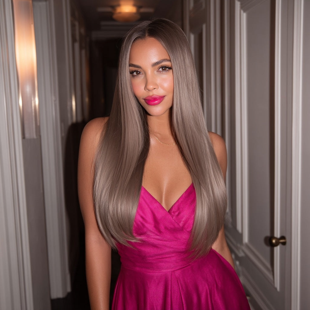 Long Straight Dark Blonde HD Lace Front Wig Center Part - Hana
