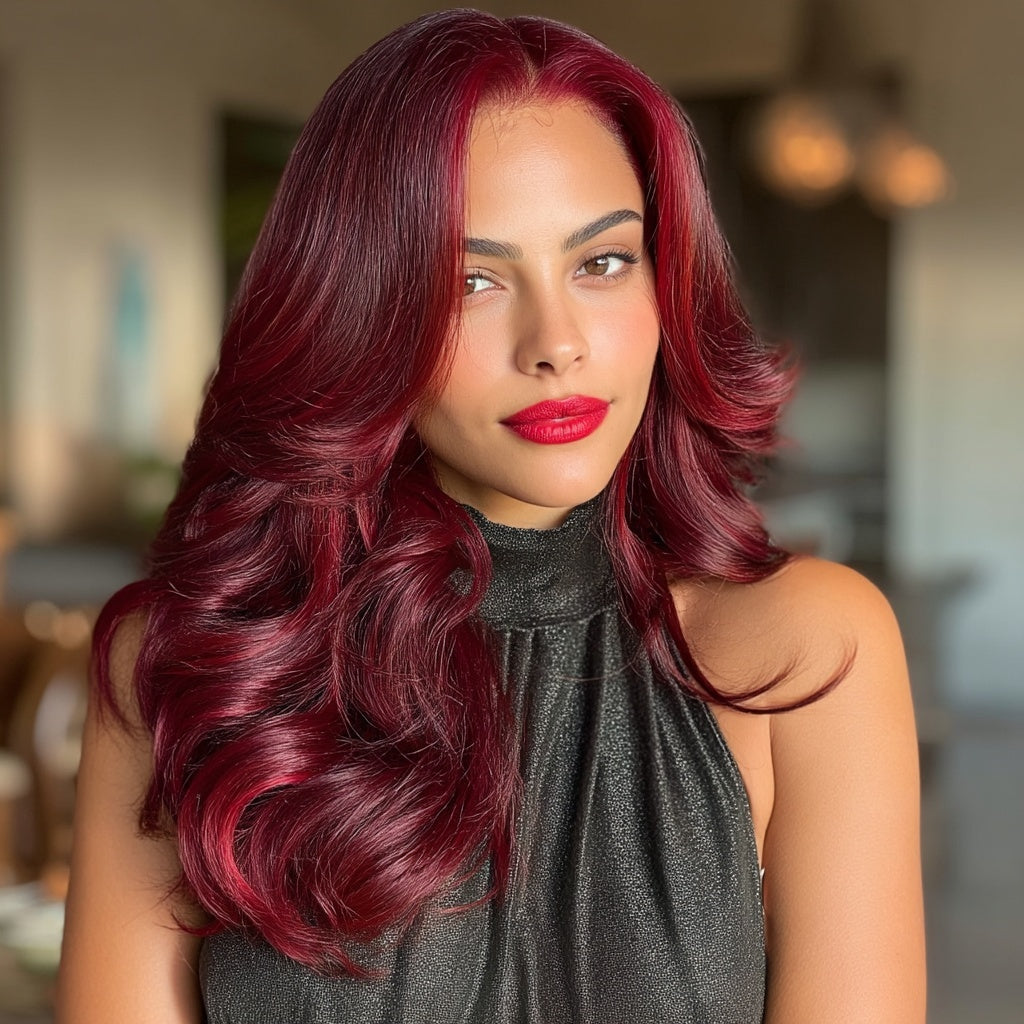 Long Red Loose Curls HD Lace Front Wig (13x4) - Luna