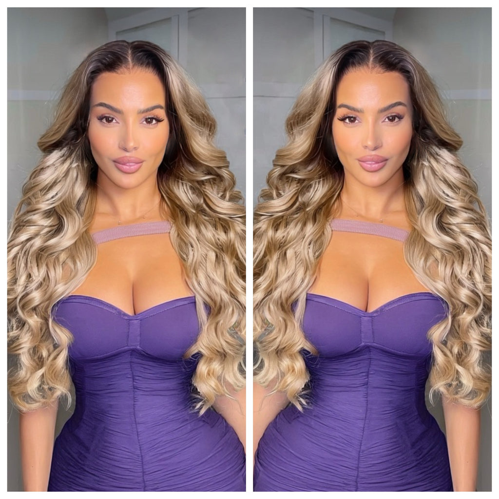 Long Curly Blonde HD Lace Front Wig (13x6) Free Part - Amira