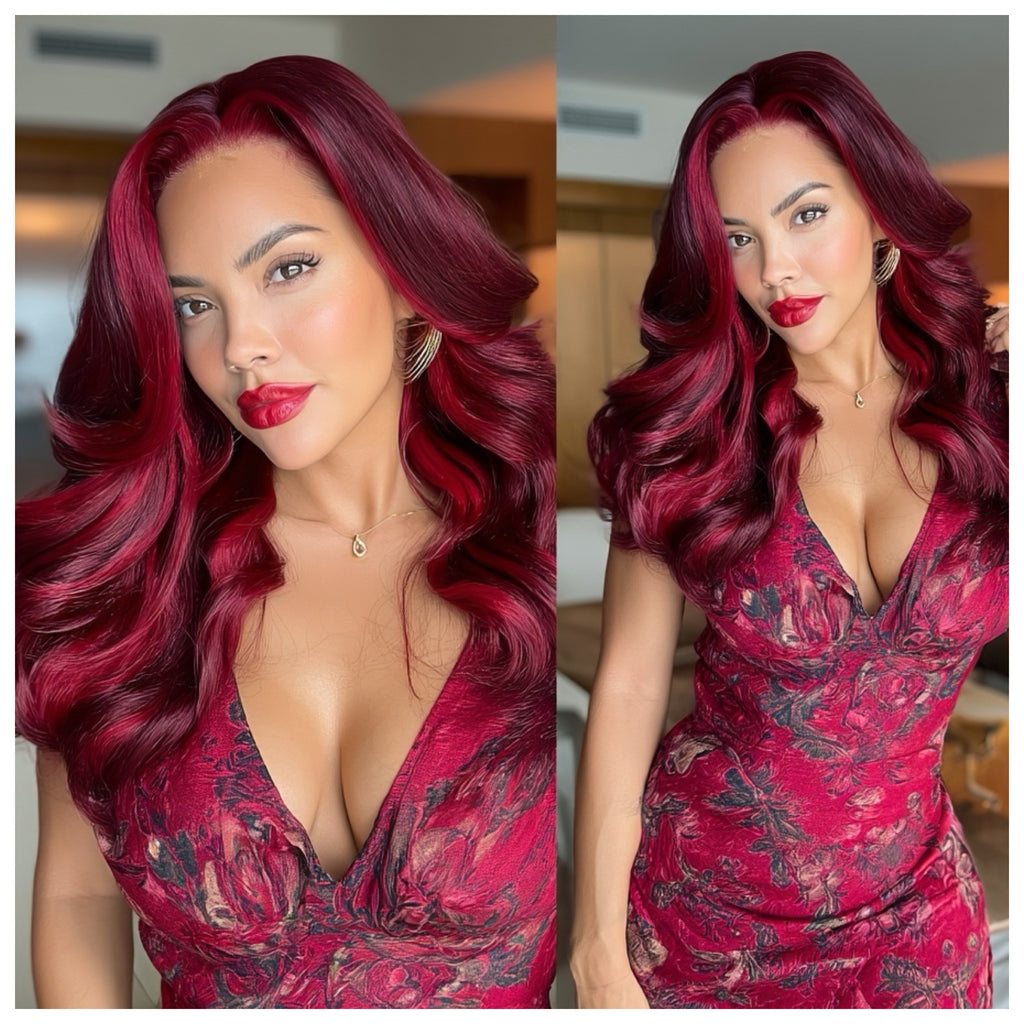 Long Red Loose Curls HD Lace Front Wig (13x4) - Luna