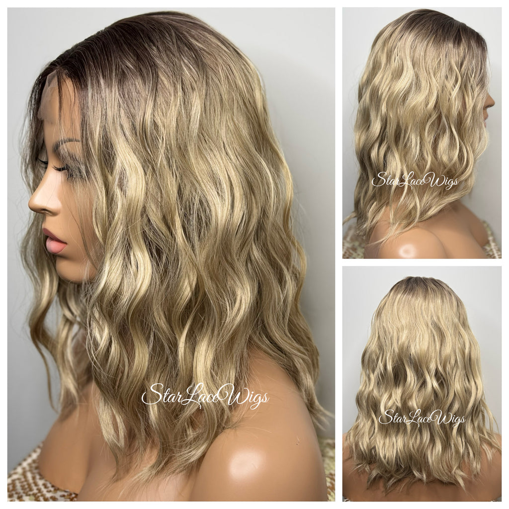 Blonde Wavy Bob Wig Rooted - Rachel