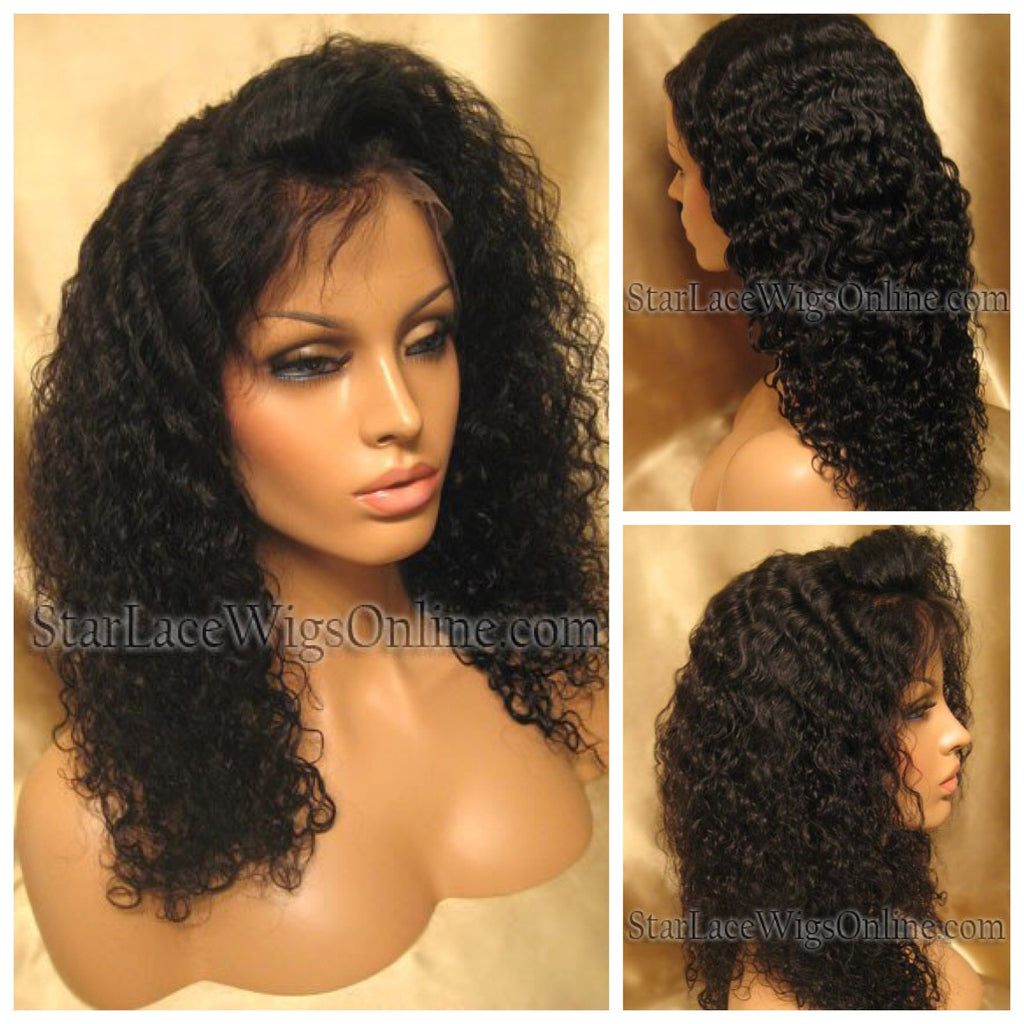 Curly Spanish Wave Human Hair Lace Front Wig - Custom - Pariss
