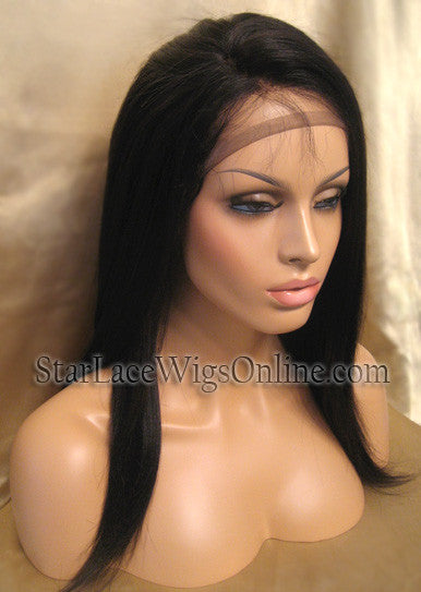 Long Straight Indian Remy Full Lace Human Hair Wigs For Sale