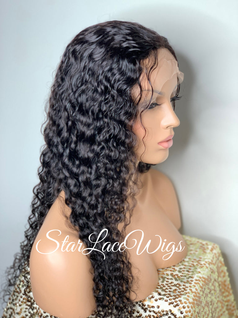 100% Human Hair Lace Front Wig 13x4 Deep Wave Brazilian Pre-Plucked - Dalila