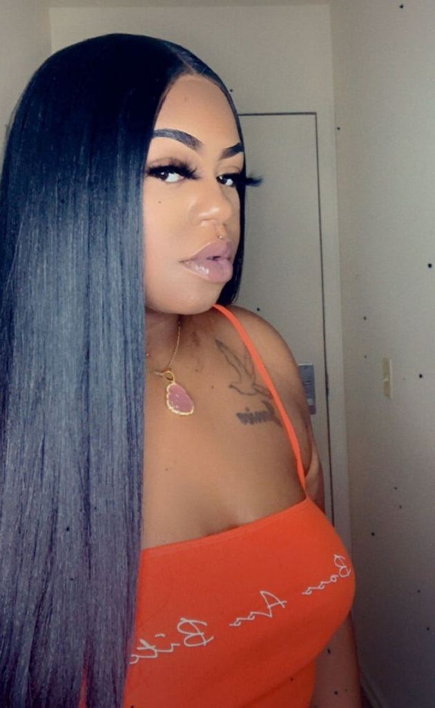 Long Straight Human Hair Blend Lace Front Wig (4x13) Parting - Nyla