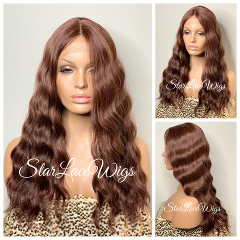 Long Burgundy Red Lace Front Wig (6x13) Free Part - Sharon
