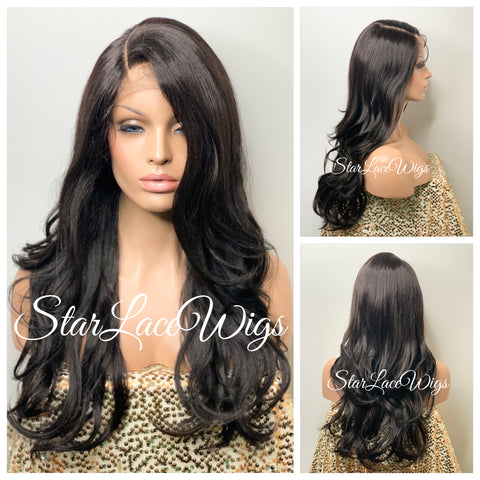 Long Burgundy Red Lace Front Wig (6x13) Free Part - Sharon