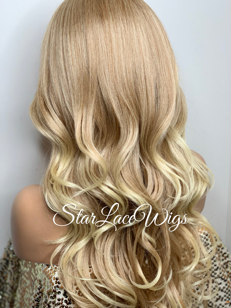 Blonde Lace Front Wig Loose Curls Layered Synthetic - Mary