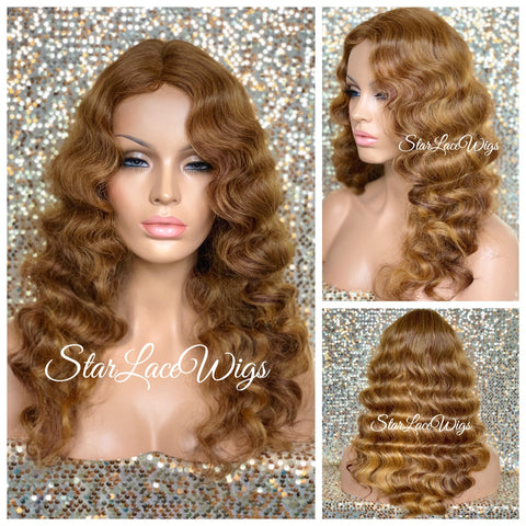 Short Wavy Black Dark Brown Lace Front Bob Wig (6x13) Parting Space - Lorena