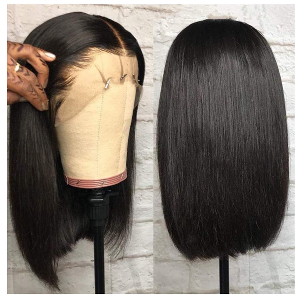 Human Hair Bob Lace Front Wig 13x4 Straight #1b - Kristy