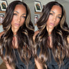 Long Loose Waves Lace Front Wig (13x6) Brown with Highlights - Aubrey