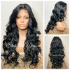 Long Curly Lace Front Wig (6x13) Parting Space Black - Bobbi