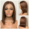 Brown Human Hair Bob Lace Front Wig Straight 13x4 - Chai