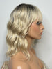 Blonde Wavy Bob Wig with Bangs Rooted - Grace