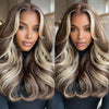 Long Brown Blonde Yaki Straight HD Lace Front Wig (13x6) Free Part - Nala