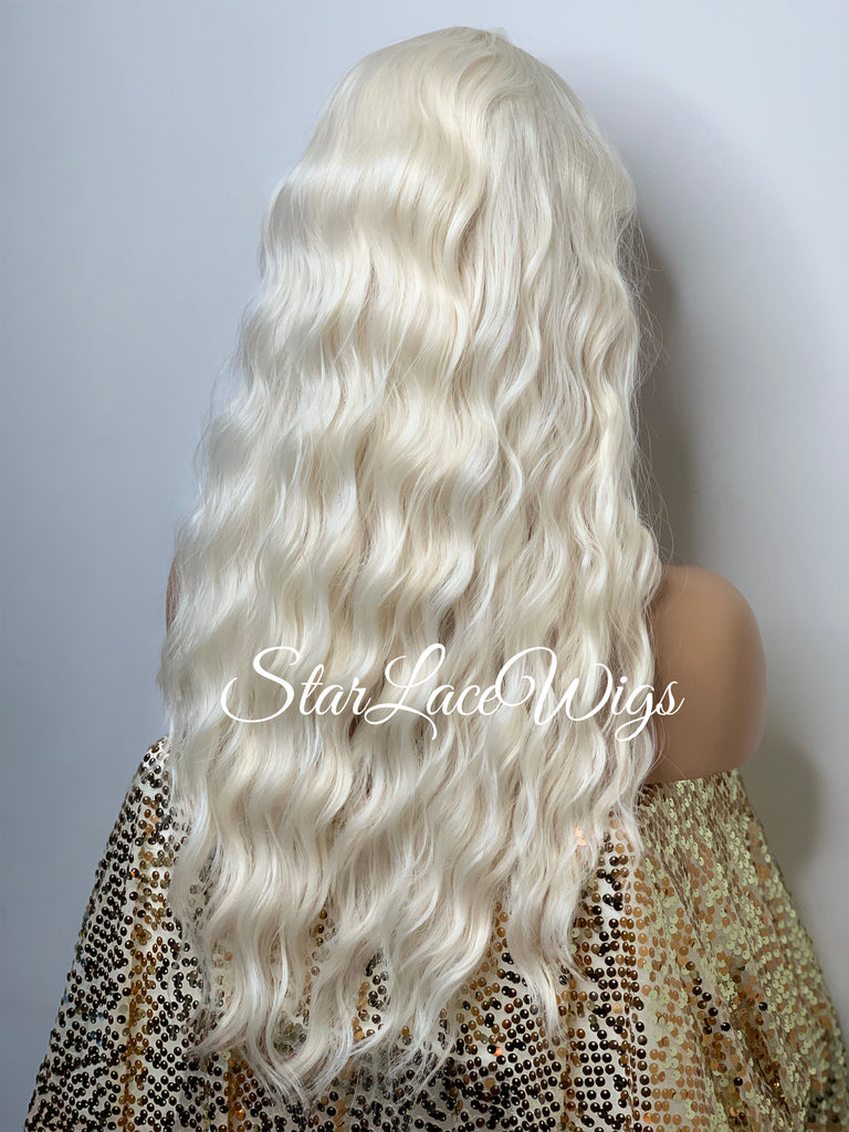Long White Wavy Wig Lace Front (13x4) - Winter