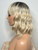 Blonde Wavy Bob Wig with Bangs Rooted - Grace