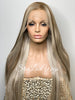 Long Blonde Straight Lace Front Wig (13x4) Ash Platinum Blonde Highlights - Delilah