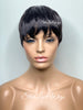 Pixie Cut Wig with Bangs Short Straight Black - Rosalie