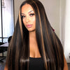Long Straight Highlights Lace Front Wig (13x6) Free Part - Tish