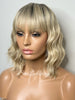 Blonde Wavy Bob Wig with Bangs Rooted - Grace