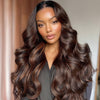 Long Curly Brown HD Lace Front Wig (13x6) - Kathy