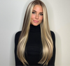 Long Straight Lace Front Wig (13x4) Ash Platinum Blonde Balayage - Paige