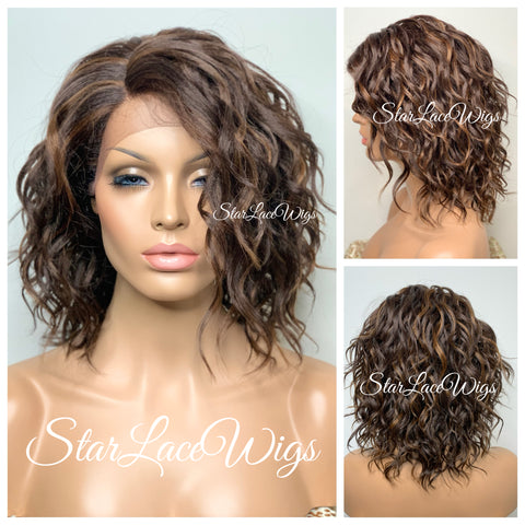 Long Blonde Straight Synthetic Lace Front Wig Dark Roots Layers - Amy