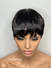 Pixie Cut Wig with Bangs Short Straight Black - Rosalie