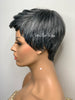 Pixie Cut Wig with Bangs Short Straight Salt & Pepper - Marie