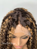 Lace Front Wig Kinky Curly Brown #4 T-Part Wig #27 Highlights - Cora