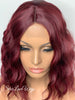 Short Red Wavy Bob Wig Center Part - Mandy