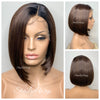 Lace Front Wig Bob Straight Brown Side Part - Ria