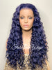 Long Wavy Lace Front Wig (6x13) Parting Space Dark Blue - Jena