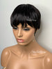 Pixie Cut Wig with Bangs Short Straight Black - Rosalie