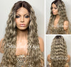 Lace Front Wig Dirty Ash Blonde Dark Roots Long Wavy Center Part - Kimmy
