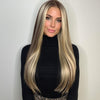 Long Straight Lace Front Wig (13x4) Ash Platinum Blonde Balayage - Paige