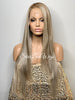 Long Blonde Straight Lace Front Wig (13x4) Ash Platinum Blonde Highlights - Delilah