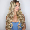 Long Golden Blonde Human Hair Blend HD Lace Front Wig (13x4) - Ashley