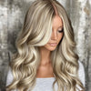 Long Blonde Human Hair Blend HD Lace Front Wig (13x4) Balayage - Katie