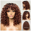 Curly Dark Ginger Bob Wig Bangs - Aurelia