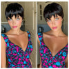 Pixie Cut Wig with Bangs Short Straight Black - Rosalie