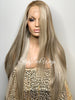 Long Blonde Straight Lace Front Wig (13x4) Ash Platinum Blonde Highlights - Delilah