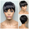 Pixie Cut Wig with Bangs Short Straight Black - Rosalie