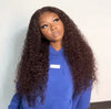 Long Curly Chocolate Brown Human Hair 13x6 HD Lace Front Wig - Nikki