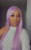 Long Pastel Purple Straight Lace Front Wig Center Part - Sundra