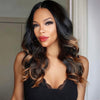 Long Loose Curly Wig Black Highlights #27 Middle Part Synthetic - Clementine