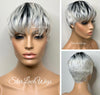 Short Straight White Platinum Blonde Pixie Wig Bangs - Jean