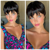 Pixie Cut Wig with Bangs Short Straight Black - Rosalie