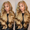 Long Blonde Human Hair Blend HD Lace Front Wig (13x6) Body Wave - Sunni